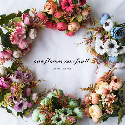 comprar Flores artificiales, flores falsas, cogollos de té de diamantes, rosas de plástico para el té, flores artificiales, flores decorativas, accesorios para fotografía Fabricación en línea