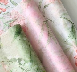 comprar Revestimiento impreso de tejido no tejido Linglan con papel de embalaje floral de alta calidad online manufacture