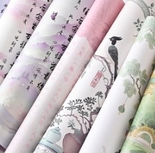 comprar Día de San Valentín Antiguo estilo pintura al óleo Loto Underglaze belleza Flor Papel de embalaje online manufacture