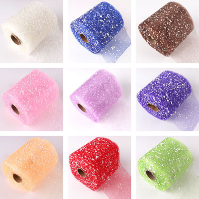 comprar 15cm de ancho malla de puntos de nieve hecha a mano DIY dibujos animados decoración de flores embalaje malla decoración de bodas con múltiples colores online manufacture