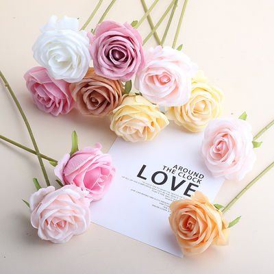 comprar Simulación transfronteriza Simulación artificial rosa rosa de rama única flor flor artificial flor de seda flor flor de decoración del hogar flor Fabricación en línea