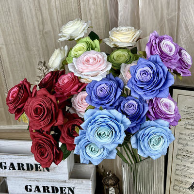 comprar Tres mil imitaciones de rosas en capas, ramos de flores reales y falsos para bodas, decoraciones de flores de seda artificial de alta gama, decoraciones para el salón. Fabricación en línea