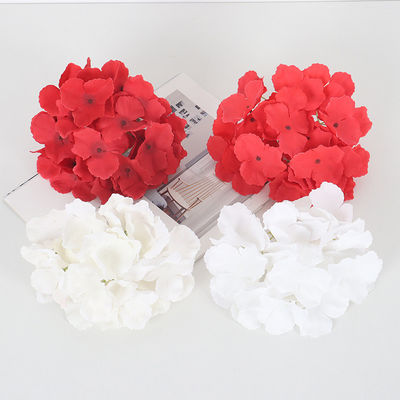 comprar Venta al por mayor de 27 piezas de cabezas de flores de hortensias de tejido congelado, flores artificiales para fiestas de bodas, decoración de paredes con flores y flores artificiales. Fabricación en línea