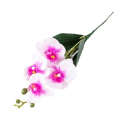 comprar La flor simulación de cuatro cabezas Phalaenopsis casa decoración suave pequeña rama Phalaenopsis decoración 3D pegamento toque flor artificial está vendiendo bien a través de las fronteras Fabricación en línea