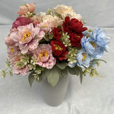 comprar Nuevo 6 cabezas Popo Peony simulado Bouquet de la boda Guía de ruta Conjunto Falsas Flores para el hogar Fotografía Requisitos Mano Flor de seda industrial Fabricación en línea