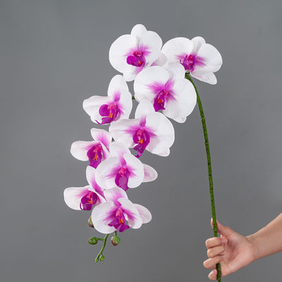 comprar Flores simuladas con una sensación de gama alta y realista, ornamentos de flores de orquídeas mariposas artificiales, decoraciones florales falsas, ramos de flores, flores de boda Fabricación en línea