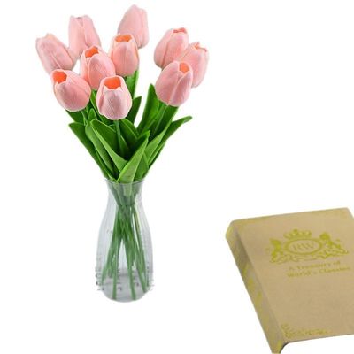 Un buen precio. Venta al por mayor de mini flores de polietileno, tulipanes artificiales, flores artificiales, flores de seda, flores artificiales de decoración transfronteriza para uso doméstico desde la fuente en línea