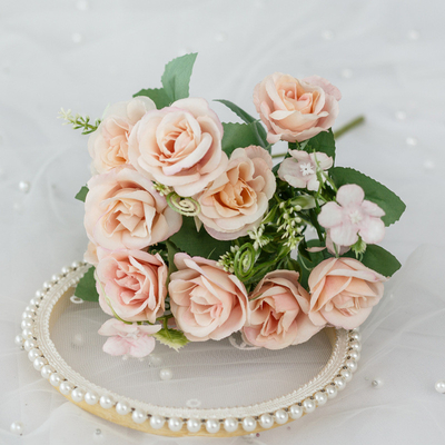 comprar 10 Rosas de primavera nórdicas Buquete de flores simulado Falsas flores de plástico Decoración para el hogar Decoración de bodas Arreglo floral Flores de seda online manufacture