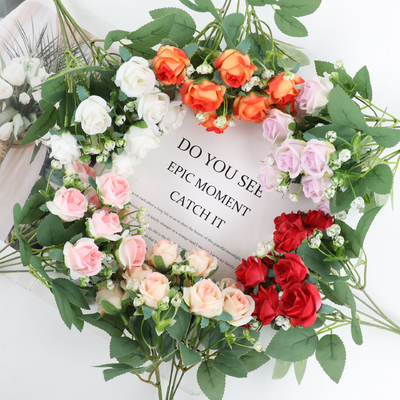 comprar Simulación de bodas, rosas pequeñas, flores simuladas, flores falsas, fotografía de bodas de gran tamaño, ramos de flores, accesorios para la decoración del escritorio online manufacture