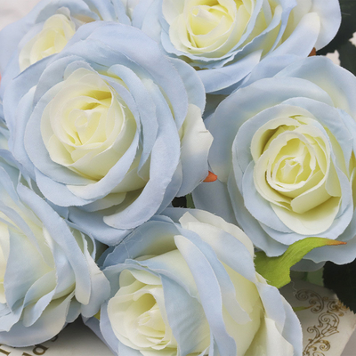 comprar Flor de rosa azul hielo simulación jarrón de flores, decoración de la sala de estar, arreglo de ramos, flor de rosa simulación ramos, flor de simulación de gama alta online manufacture