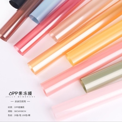 comprar Película de gelatina OPP de colores, papel de embalaje de flores regalo, papel de envoltura de flores, ramo, celofán impermeable, mayorista de fábrica en stock online manufacture