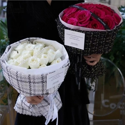 comprar Tejido de embalaje de ramos de flores de estilo Xiang pequeño, maravilla de embalaje de regalos de flores, tejido de lujo ligero de alta gama, materiales florales al por mayor online manufacture