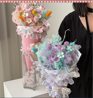 comprar Día de la Madre&520 Bouquet de flores de encaje plegado Decoración de cinta Accesorios de bricolaje Materiales de embalaje hechos a mano online manufacture
