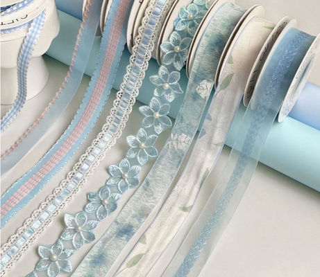 comprar 3cm/2m cinta satinada de flores frescas ramo de flor de arco corbata correa decorativa arreglo floral artesanía de bricolaje materiales de embalaje lavables Fabricación en línea