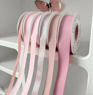 comprar Embalaje de accesorios para el cabello y regalo de arreglo floral con cinta de memoria rosa con ramo DIY hecho a mano Fabricación en línea