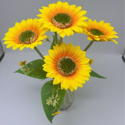 comprar Flores simuladas Flores falsas del girasol Bouquet de flores del girasol Pañuelo de mano Flores Bouquet de bodas Decoración del hotel Flores online manufacture