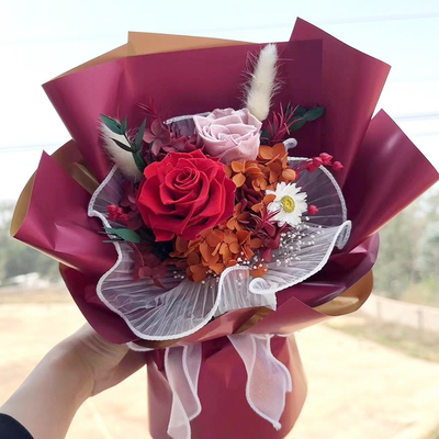 comprar Boquete de flores eternas para el día de San Valentín regalo para novia regalo de cumpleaños de alta gama Boquete de flores eternas Ornamento terminado online manufacture