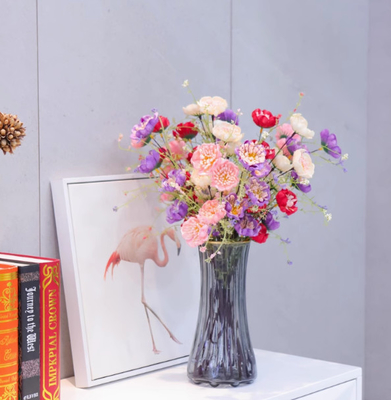 comprar Decoración de flores simuladas de lujo de lujo, flores de azalea, flores falsas, mesa de comedor del salón, decoración de bouquet de flores biomiméticas, ornamentos de arreglo floral online manufacture