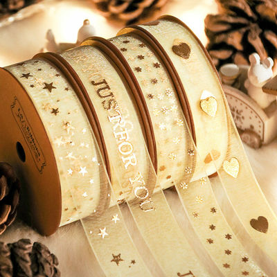comprar Decoración de regalo de Navidad para el Día de San Valentín Cintas de seda Caja de regalo Embalaje Decoración de flores de pastel 9m/1.9cm Color original Fabricación en línea