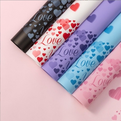 comprar Papel de envoltura de flores de bricolaje amor papel mate papel de envoltura de flores espesado resistente al agua tienda de flores caja de regalos decoración de San Valentín papel de envoltura de arte de flores online manufacture