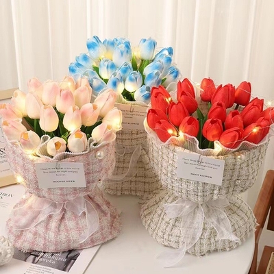 comprar Un regalo de tulipanes artificiales terminados para el Día de la Madre, un ramo de flores fragantes y duraderas para llevar en la mano, es un regalo encantador para tu novia el 20 de mayo. online manufacture