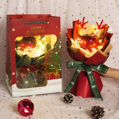 comprar Regalo de Navidad creativo: un ramo de manzanas de paz, materiales de decoración, flores de manzana y un ramo de renos de Navidad para tu novia online manufacture