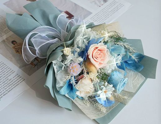 comprar Bouquet de rosas eternas, bouquet de San Valentín, bouquet de primera calidad, regalo del día del maestro, mini regalo, flores secas, mayorista para el extranjero Fabricación en línea