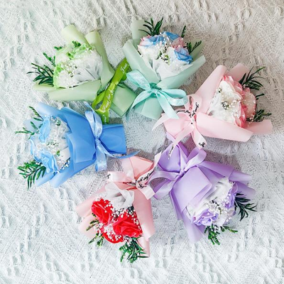 comprar Mini Sabón Flor Roja Rosa Pequeño ramo de mano de peso ligero Modelo 012 Día de San Valentín Día de las Madres Acción de Gracias Fabricación en línea