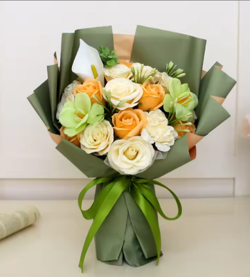comprar Día de San Valentín Regalo de alta gama Jabón Simulación de flores Rosa Gran ramo de flores para novia Esposa Amante Bolso transparente Tote Fabricación en línea