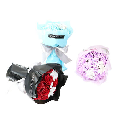 comprar Día de San Valentín Regalo de cumpleaños Colorido jabón artificial Rosa Jabón Flores Bouquet Plantas decorativas Fabricación en línea