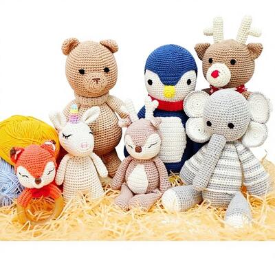 comprar Animal lindo hecho a mano muñeca de punto de ganchillo tela de algodón acabado juguete de regalo para bebé con relleno de algodón PP 31-50cm Fabricación en línea