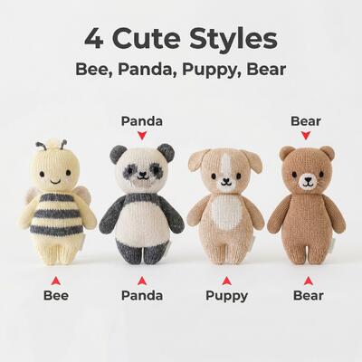 comprar Juguetes de animales tejidos a mano - 4 estilos lindos Abeja Panda Cachorro Oso - Adorable felpa suave de ganchillo para bebés recién nacidos Fabricación en línea