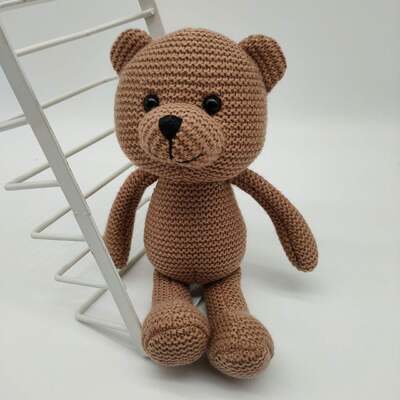comprar Kawaii Bear Amigurumi juguete de mano de crochet suave de punto muñeca de bebé de sueño animal rellenos de peluche juguete con relleno de algodón PP Fabricación en línea