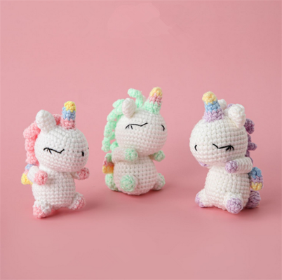 comprar Nuevo Amigurumi juguetes de peluche hechos a mano muñeca de gancho decoración de regalo animal rellenos unicornio para niños niñas Fabricación en línea