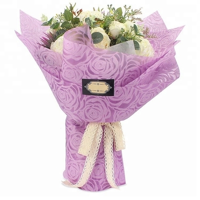 comprar Florista grabado en relieve impermeable Wrapping Paper Roll Rose Pattern grande del poliéster los 60cm online manufacture