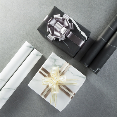 comprar OEM de papel del rollo los 72cmx52cm del papel de regalo de mármol negro blanco del efecto para la decoración del regalo online manufacture