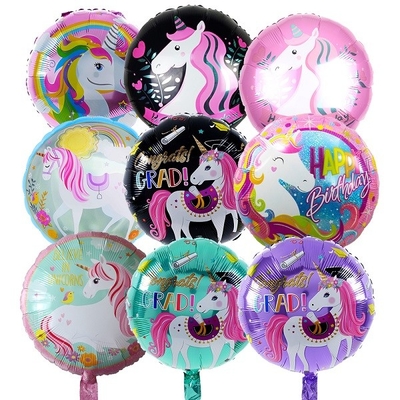 comprar Arco iris masculino femenino Unicorn Foil Balloon Helium 18 pulgadas que rellenan los globos online manufacture