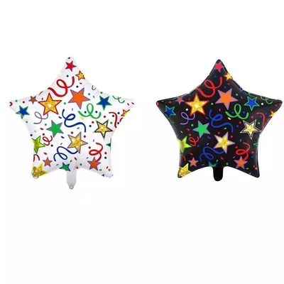 Un buen precio. Nueva llegada de Wholesal globo negro blanco de la estrella de la decoración de la fiesta de cumpleaños de la boda del globo de la estrella de 18 pulgadas en línea