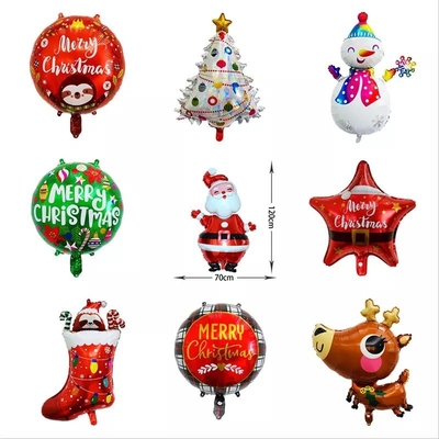 Un buen precio. Decoración de la estrella del muñeco de nieve de la forma del árbol de navidad del globo de la hoja de la Feliz Navidad de Wholesal en línea