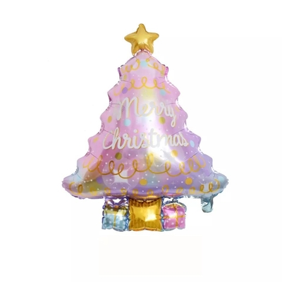 Un buen precio. Venta al por mayor Árbol de Navidad rosa en forma de papel de aluminio Balón auto-sellado Balón reutilizable para el año Suministros de fiesta Película de aluminio en línea