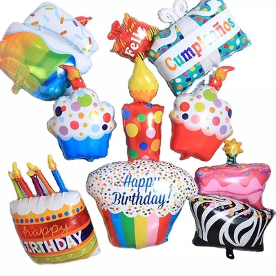 Un buen precio. Venta al por mayor, nuevo estilo, regalos de pastel de cumpleaños, globos de mylar de papel de helio para decoración de fiesta de feliz cumpleaños para niña en línea