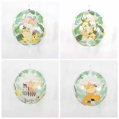 Un buen precio. Decoración de fiesta de cumpleaños de juguete de globos de PVC de helio impreso dinosaurio de animales de la selva en línea