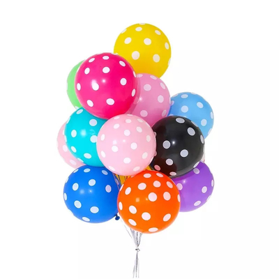 Un buen precio. Polca de impresión completa de encargo multicolora Dot Latex Balloons 12inch del látex en línea