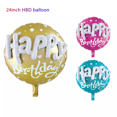 Un buen precio. Globo del papel de aluminio de la disposición de la escena del partido del feliz cumpleaños que flota 24inch en línea