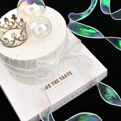 Buen precio Las cajas de torta de los ramos Mesh Flowers Gifts Ribbons Illusion pescan cintas de la cola los 3cm en línea