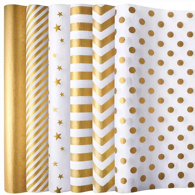 Un buen precio. Papel de envoltura de regalo con brillo personalizado reciclable OEM / ODM en línea