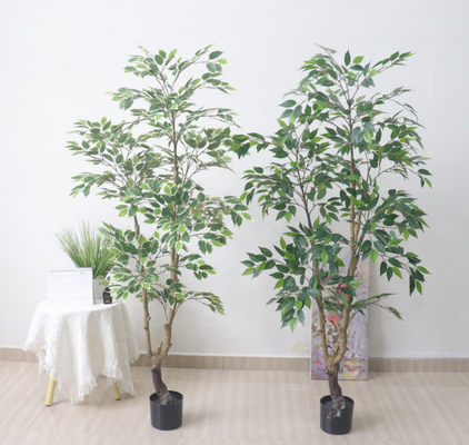 Un buen precio. Árbol artificial plástico de los ficus de la rama de los bonsais del Banyan de Microcarpa de la hoja falsa del verde al aire libre en línea