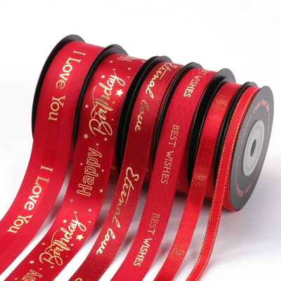 Un buen precio. Red doble cara satin Grosgrain Imprimido cinta de Navidad embalaje regalo en línea