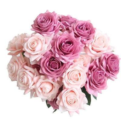 Un buen precio. Flor de rosa artificial de tallo único Flor de San Valentín Flor de seda Boquete de rosas de boda en línea