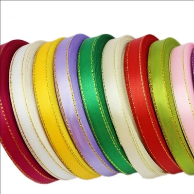 Un buen precio. Cinturones de satén de alta tenacidad Cinturón de borde dorado rosa Cinturones de embalaje de regalo al por mayor en línea